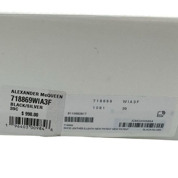 NEW Alexander McQueen 105mm Chain-Trim Patent Leather Pumps Size 39 - Picture 13 of 14